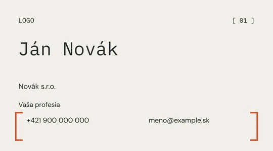 Vizitka BRACKET (AD09) – náhľad návrhu