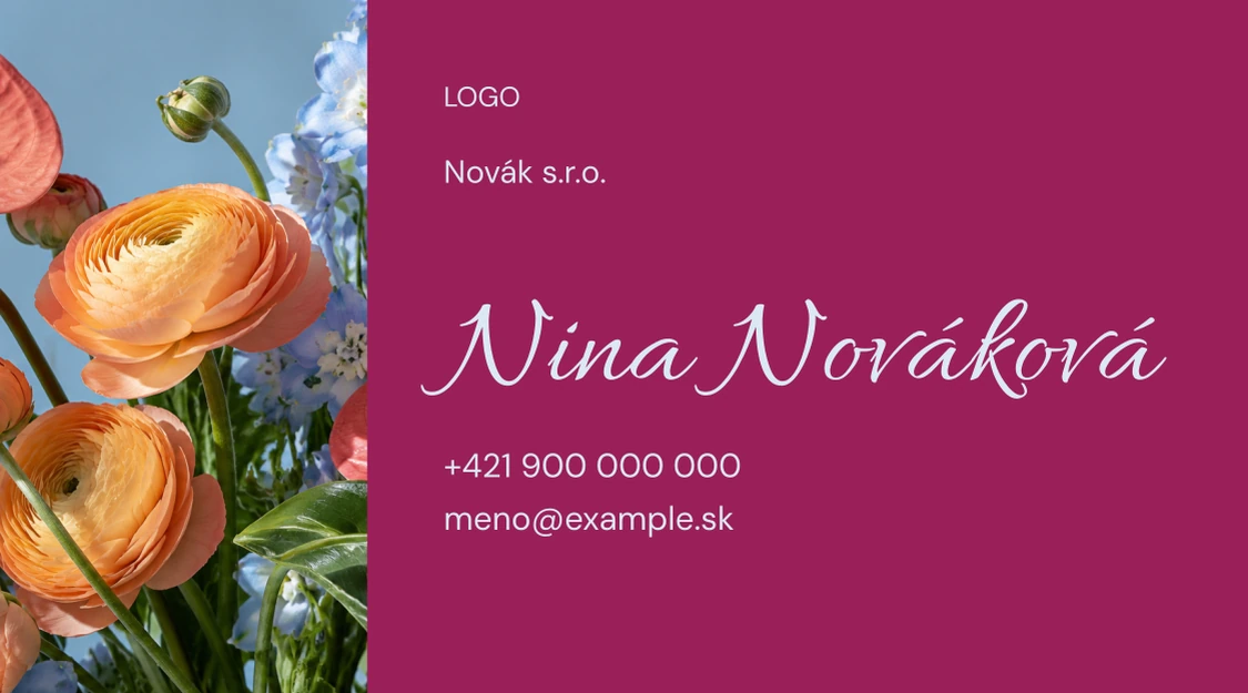 Vizitka FLEUR (FL01) – zadná strana