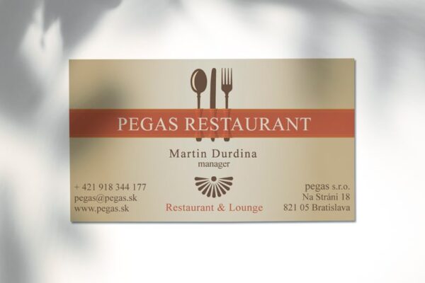 Vizitka Bistro 02 – predná strana (ilustračné údaje)