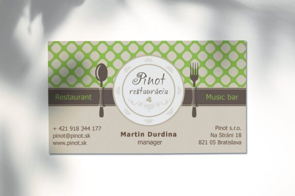 Vizitka Bistro 04 – predná strana (ilustračné údaje)